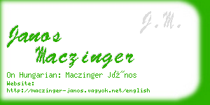 janos maczinger business card